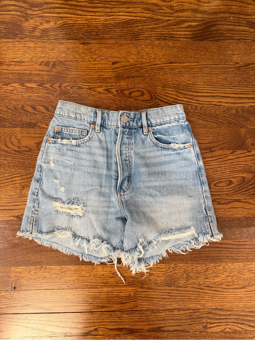 Garage Clothing Light Blue Distressed Denim Shorts
